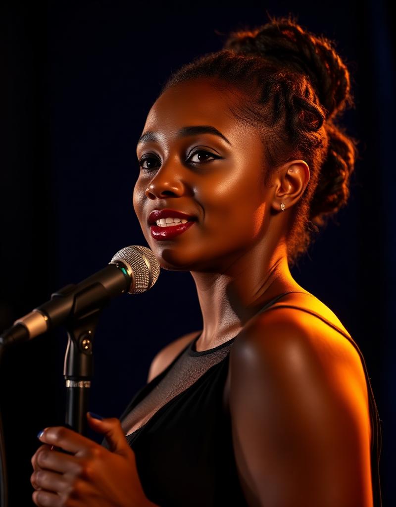Singer on stage